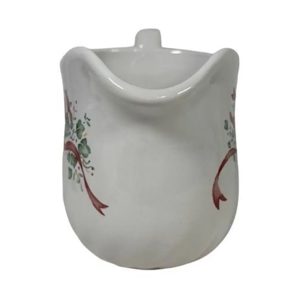 Corelle Coordinates Callaway Ivy Holiday Christmas Ribbon Gravy Boat w/Cardinals